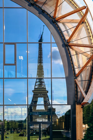 Paris, France - 15 July 2021: Close-up of the facade of the Grand Palais Ephemereのeditorial素材