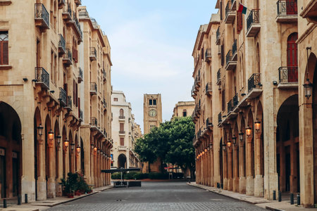 Beirut, Lebanon â 24.04.2023: The Beirut Central District, historical and geographical core of Beirut, also called downtown Beirut.のeditorial素材