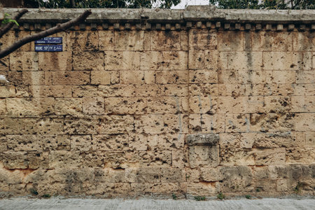 A wall in Beirut that bears traces of shots and explosions during the civil war