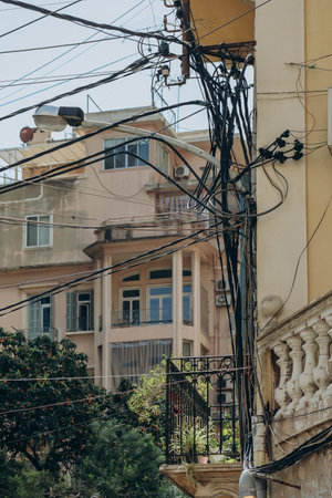 Beirut, Lebanon â€” 24.04.2023: Old houses in the Achrafieh district in Beirut