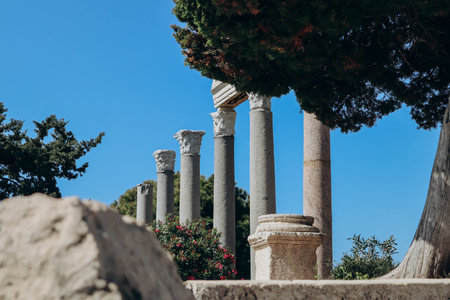 Roman ruins in the Lebanese ancient city of Byblos