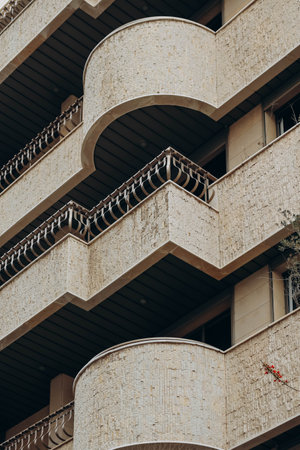 Beautiful, imperfect, authentic and graphic facades of Beirut (close-up)の写真素材