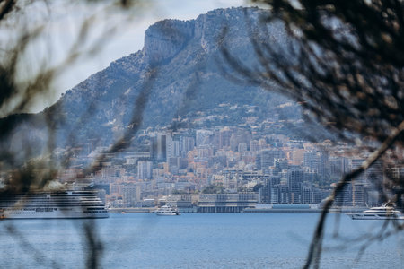 A view of the Principality of Monaco from Cap Martinの写真素材