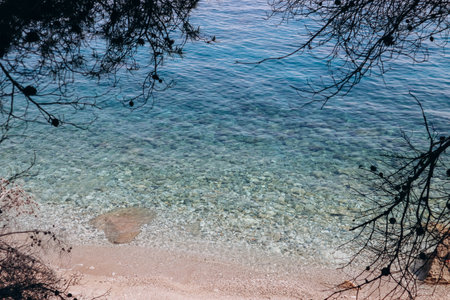 Beach in Roquebrune Cap Martin on the French Rivieraの写真素材