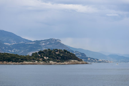 View of the beautiful Saint Jean Cap Ferrat peninsula on the French Rivieraの写真素材