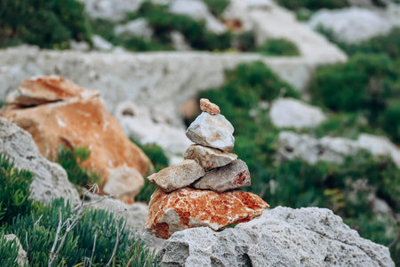 Beautiful rocky coast of the Saint Jean Cap Ferrat peninsula on the French Rivieraの写真素材