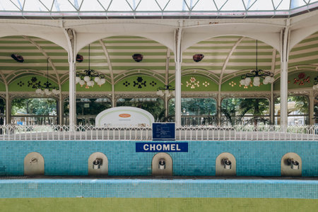 Vichy, France - June 18, 2023: Thermal springs and mineral waters in Vichy, Franceの写真素材