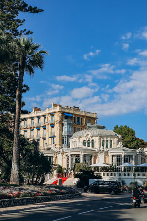 Beaulieu sur Mer, France - June 25, 2023: Facade of the casino in Beaulieu sur Mer, on the French Rivieraのeditorial素材