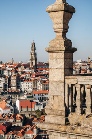 View of Porto from the tower of the Porto Cathedralの写真素材