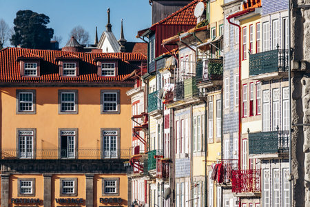 Charming facades in the center of Porto, Portugal