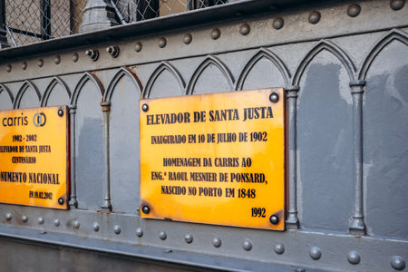 Lisbon, Portugal - January 2, 2025: The Santa Justa Lift, also known as the Carmo Lift, a historic elevator in the Santa Maria Maior parish in central Lisbonのeditorial素材