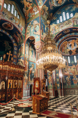 Ljubljana, Slovenia - August 15, 2024: Sts. Cyril and Methodius Church, an Eastern Orthodox church...