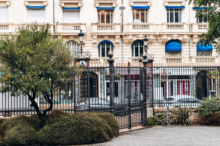 Nice, France - January 26, 2025: View of an old building on Rue de France from the MassÃ©na Museum...