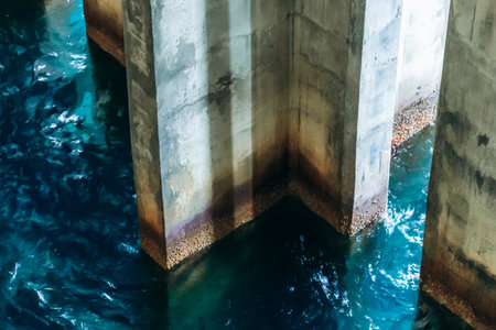 Monaco, Monaco - June 28, 2025: The Blue Grotto in Mareterra, an underwater architectural space where light meets the seaの写真素材