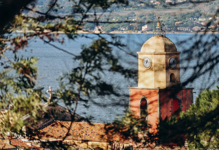 View of Saint-Tropez on a sunny winter dayの写真素材