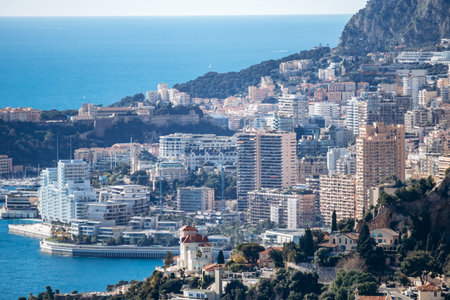 View toward the Principality of Monaco from the hillside village of Roquebrune