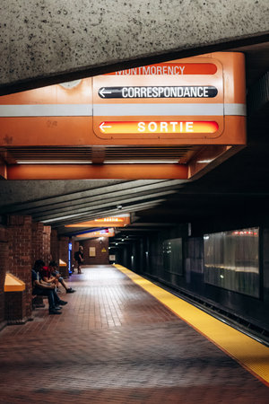 Montreal Canada - August 15 2025: Metro station interior in downtown Montrealのeditorial素材