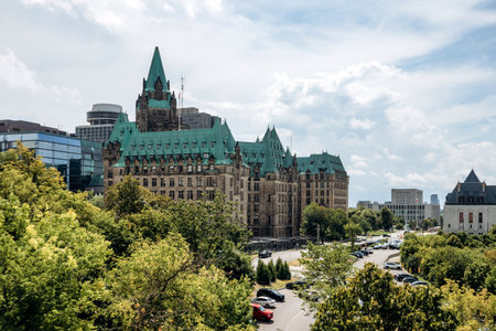 Ottawa, Canada - August 13, 2025: View of the Confederation Building in downtown Ottawaのeditorial素材