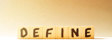 Word define made with wood building blocks