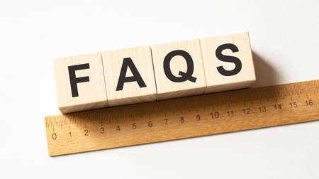Word FAQS made with wood building blocksの写真素材