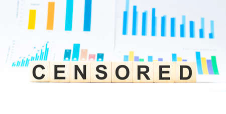 Word CENSORed made with wood building blocksの写真素材