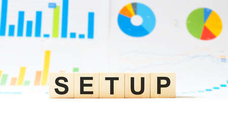 Wooden Blocks with the text: Setupの写真素材