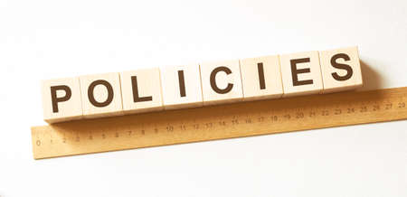 Word POLICies made with wood building blocksの写真素材