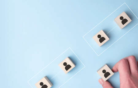 Social distance preventing infection concept, People practice social distancingの写真素材