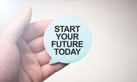 start your future today sign on notepad on the white backgoundの写真素材