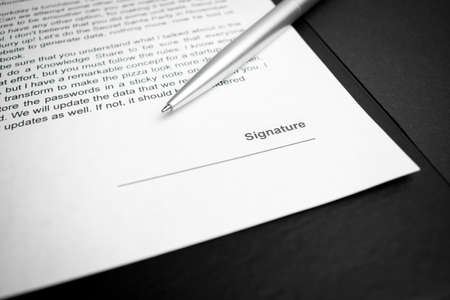 signaure for contract with fountain pen. contract conceptの写真素材