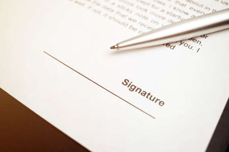 signaure for contract with fountain pen. contract conceptの写真素材