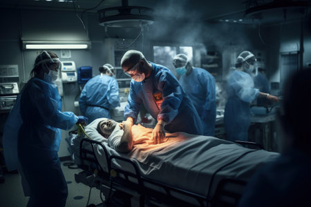 doctors and medical staff in the process. AI Generatedの素材