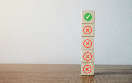 Checklist survey and assessment. quality control. Goals achievement and business successの写真素材