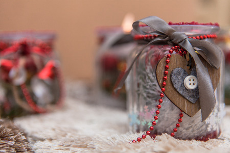 Heart decoration jarの写真素材