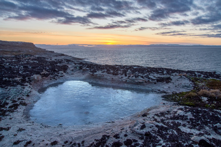 On the edge of the earth. Cape Kekursky. The coast of the Arctic Ocean