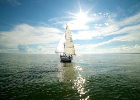 NOVOSIBIRSK,RUSSIA-JULY12:Sailing Regatta, Inter-regional competition to support children's sailing Siberiariver-2015 July12, 2015 in Novosibirsk, Russiaのeditorial素材