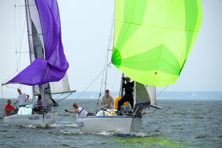 NOVOSIBIRSK,RUSSIA-JULY12:Sailing Regatta, Inter-regional competition to support children's sailing Siberiariver-2015 July12, 2015 in Novosibirsk, Russiaのeditorial素材