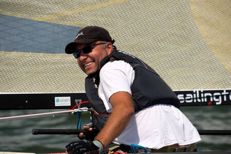 NOVOSIBIRSK,RUSSIA-JULY12:Sailing Regatta, Inter-regional competition to support children's sailing Siberiariver-2015 July12, 2015 in Novosibirsk, Russiaのeditorial素材