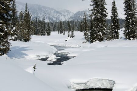 Unfrozen mountain river with blue water, Russiaの写真素材