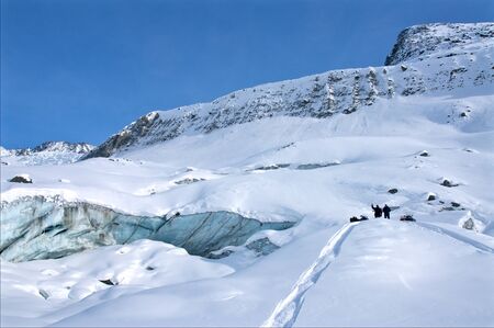 glacier high in the mountains in the Altaiの写真素材