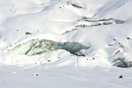 glacier high in the mountains in the Altaiの写真素材