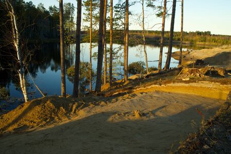 Archaeological camp in the Altai region of manufactured excavations, Russia