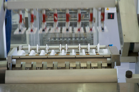 Production tape in a small factoryの写真素材