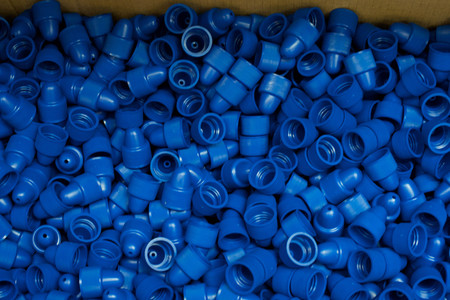 Elements for winding on a plastic bottleの写真素材