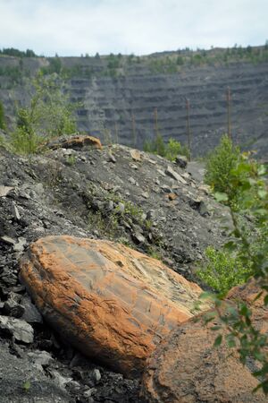 Abandoned quarry for coal mining in the Kemerovo regionの写真素材