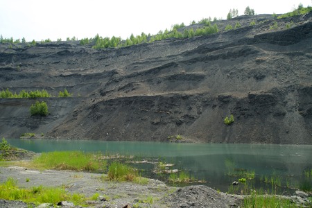 Abandoned quarry for coal mining in the Kemerovo regionの写真素材