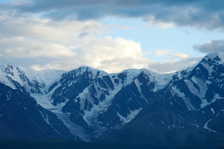 Altai mountains in Kurai area with North Chuisky Ridge on background, Altay Republicの写真素材