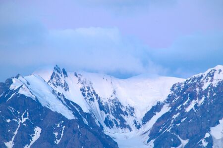 Altai mountains in Kurai area with North Chuisky Ridge on background, Altay Republicの写真素材