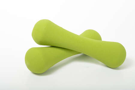 dumbbells fitness on a white backgroundの写真素材