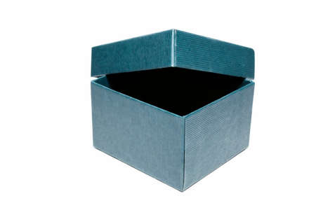 a blue gift box an open